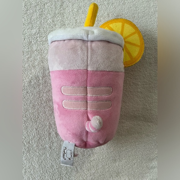 Pusheen Plush Strawberry Pink Lemonade Drink with Lemon Wedge, Medium - Picture 4 of 6